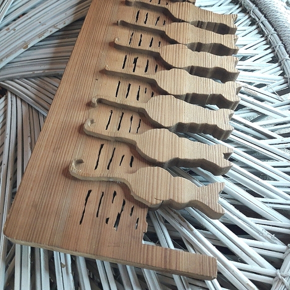 Wooden Cat Wall Decor Fence Wood Block Kitties - Picture 7 of 15